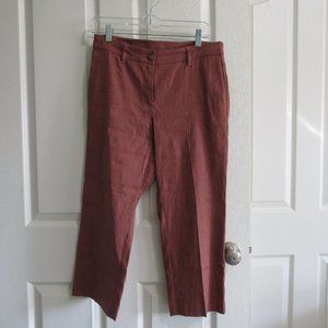 JJill Clay Colored Straight Leg Linen Stretch Ankle Pants Size 8 Petite